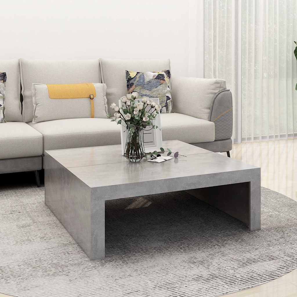 Mesa de centro madera contrachapada blanco 100x100x35 cm