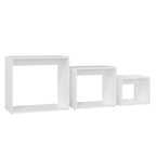 Mesas apilables 3 piezas madera contrachapada blanco