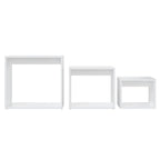 Mesas apilables 3 piezas madera contrachapada blanco