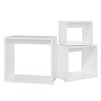 Mesas apilables 3 piezas madera contrachapada blanco
