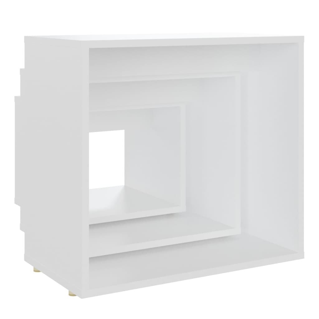 Mesas apilables 3 piezas madera contrachapada blanco