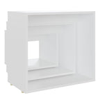 Mesas apilables 3 piezas madera contrachapada blanco