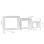 Mesas apilables 3 piezas madera contrachapada blanco