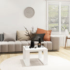 Mesa auxiliar de madera contrachapada blanco 50x50x35 cm