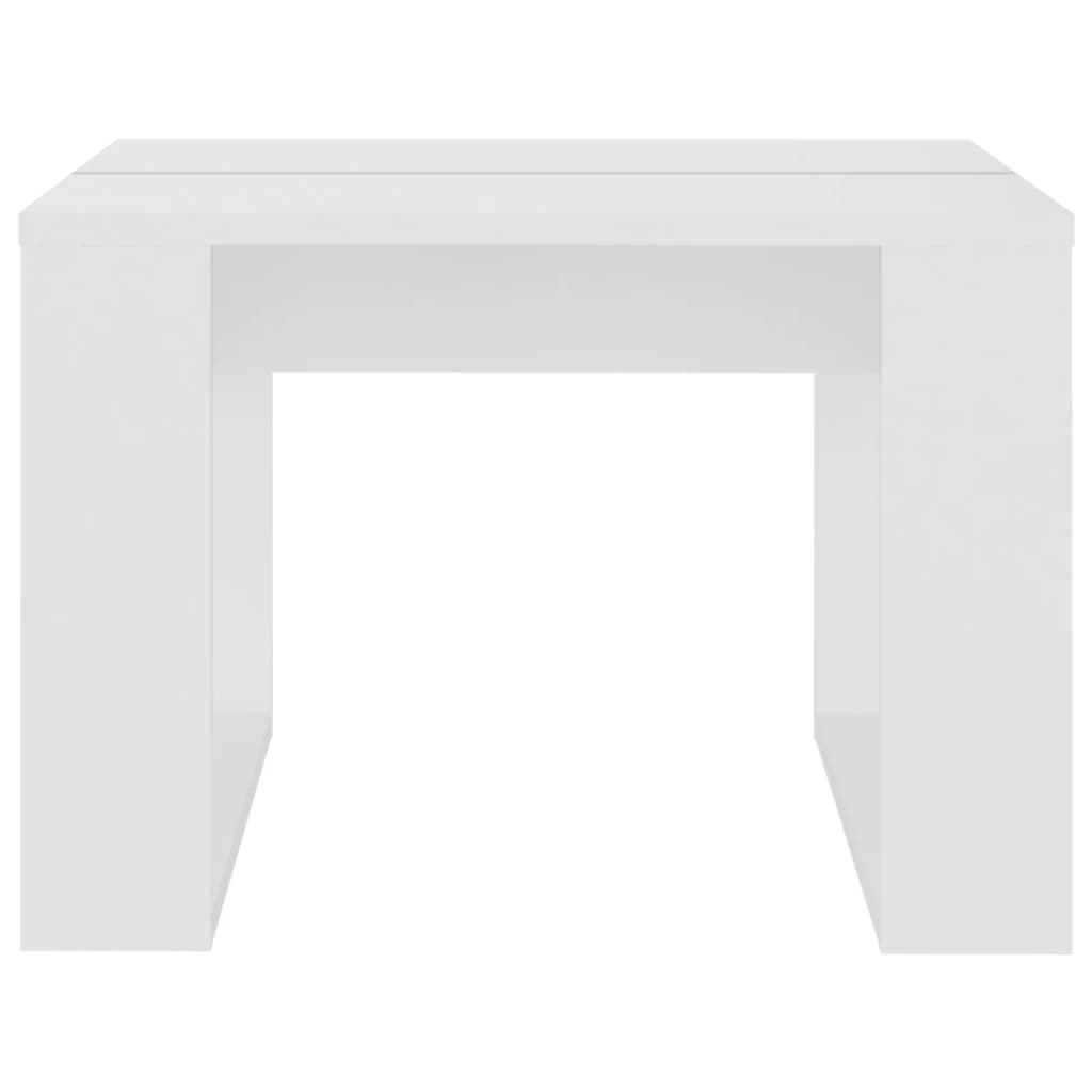 Mesa auxiliar de madera contrachapada blanco 50x50x35 cm