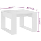 Mesa auxiliar de madera contrachapada blanco 50x50x35 cm