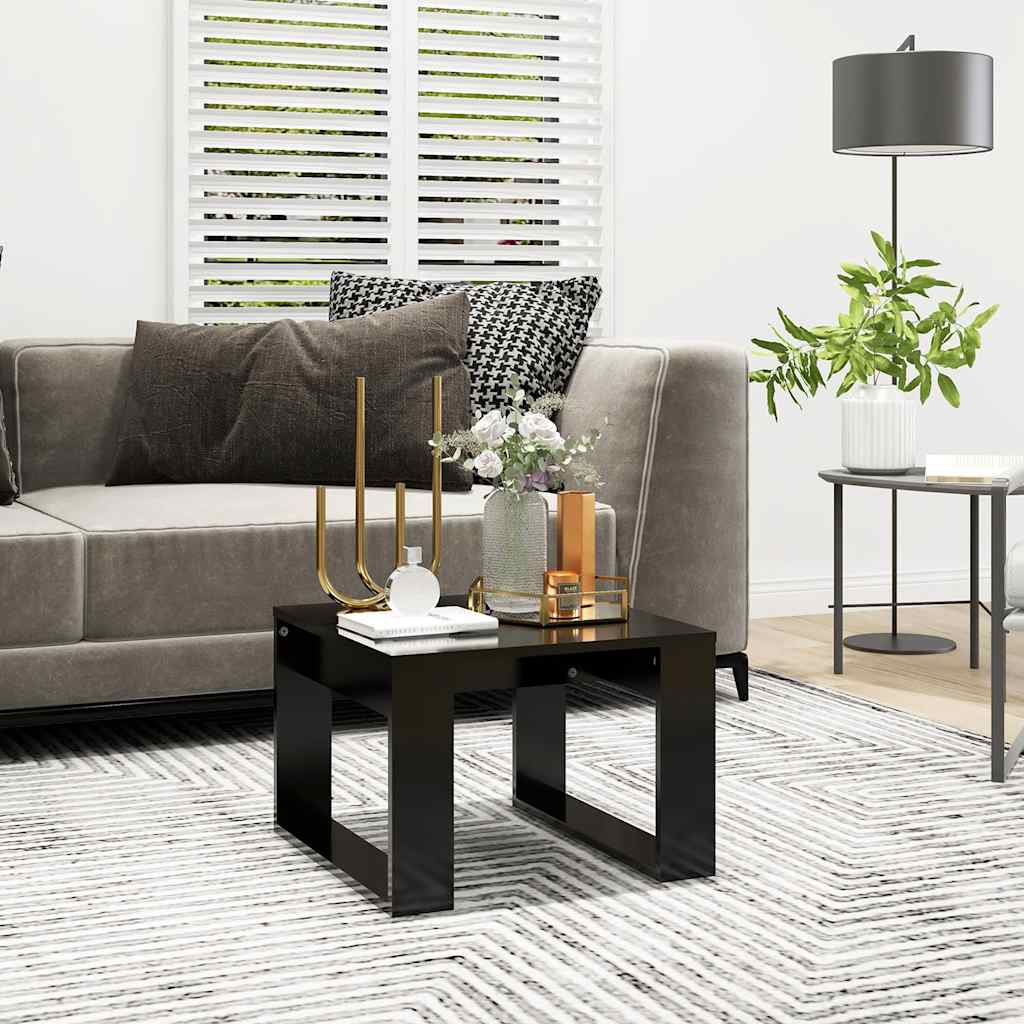 Mesa auxiliar de madera contrachapada blanco 50x50x35 cm