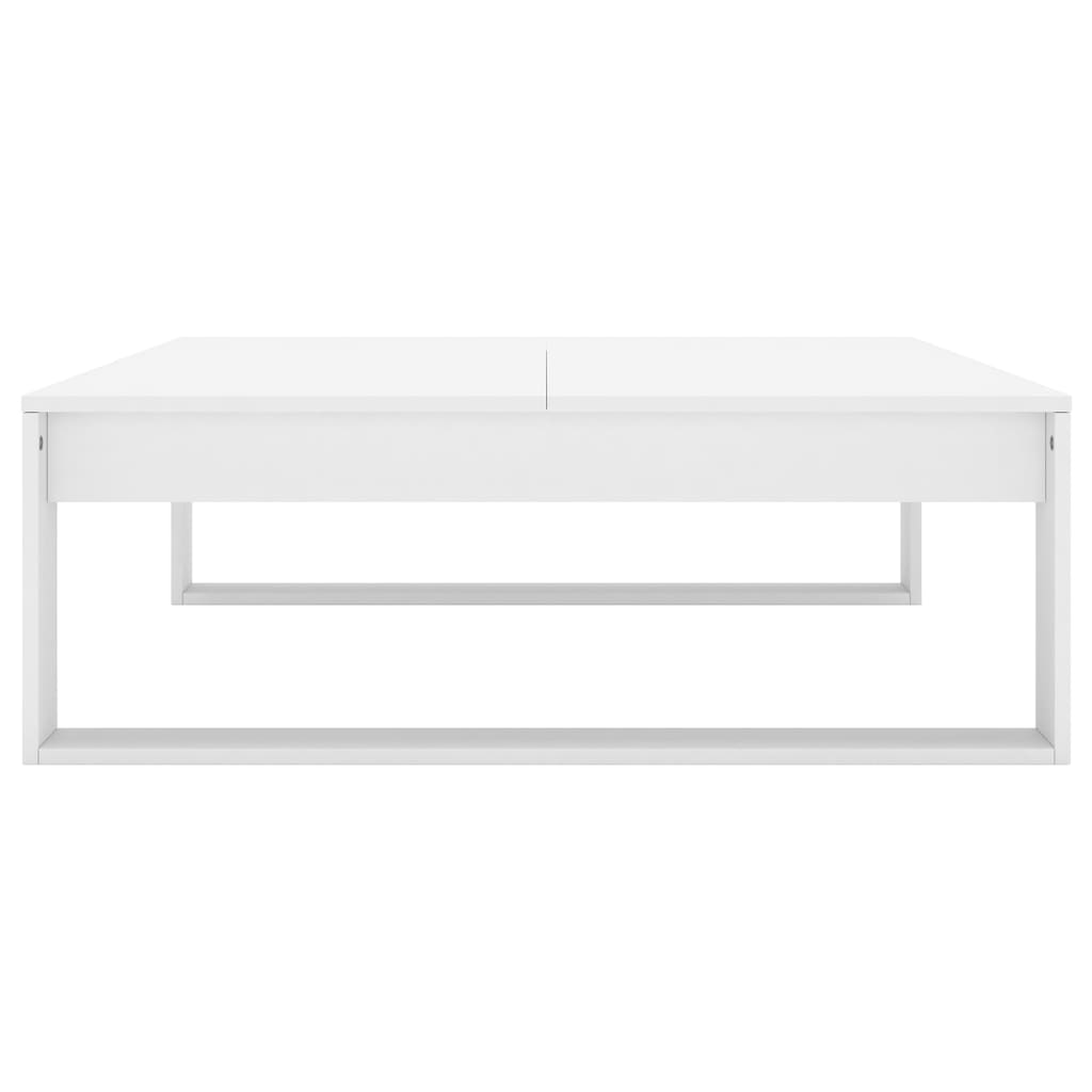 Mesa de centro madera contrachapada blanco 100x100x35 cm