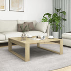 Mesa de centro madera contrachapada blanco 100x100x35 cm