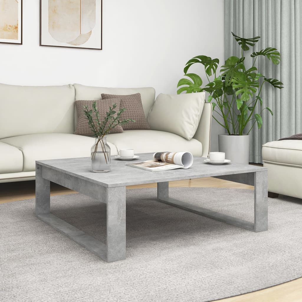 Mesa de centro madera contrachapada blanco 100x100x35 cm