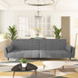 2-seater sofa bed with two burgundy velvet pillows