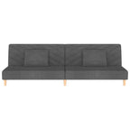 Sofá cama de 2 plazas con dos almohadas tela gris oscuro
