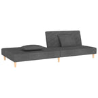 Sofá cama de 2 plazas con dos almohadas tela gris oscuro
