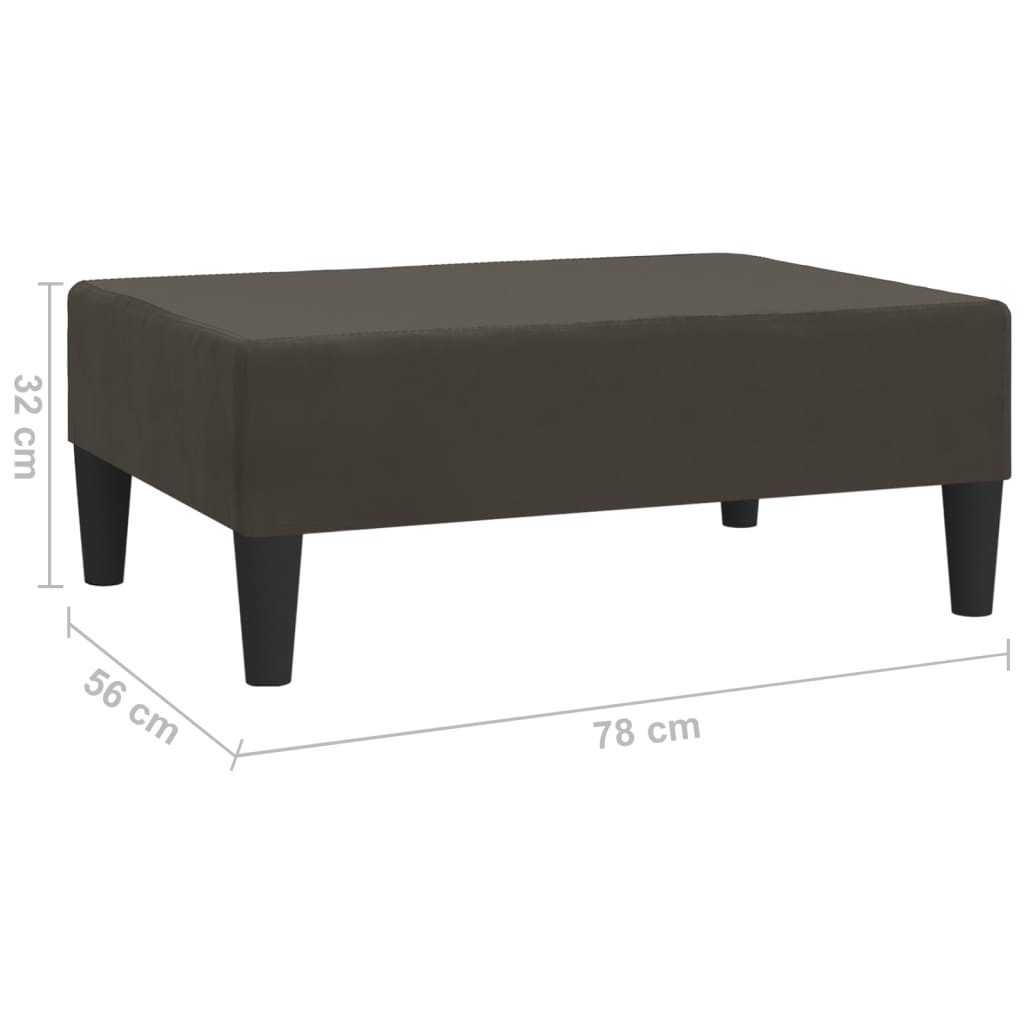 Taburete de terciopelo gris oscuro 78x56x32 cm