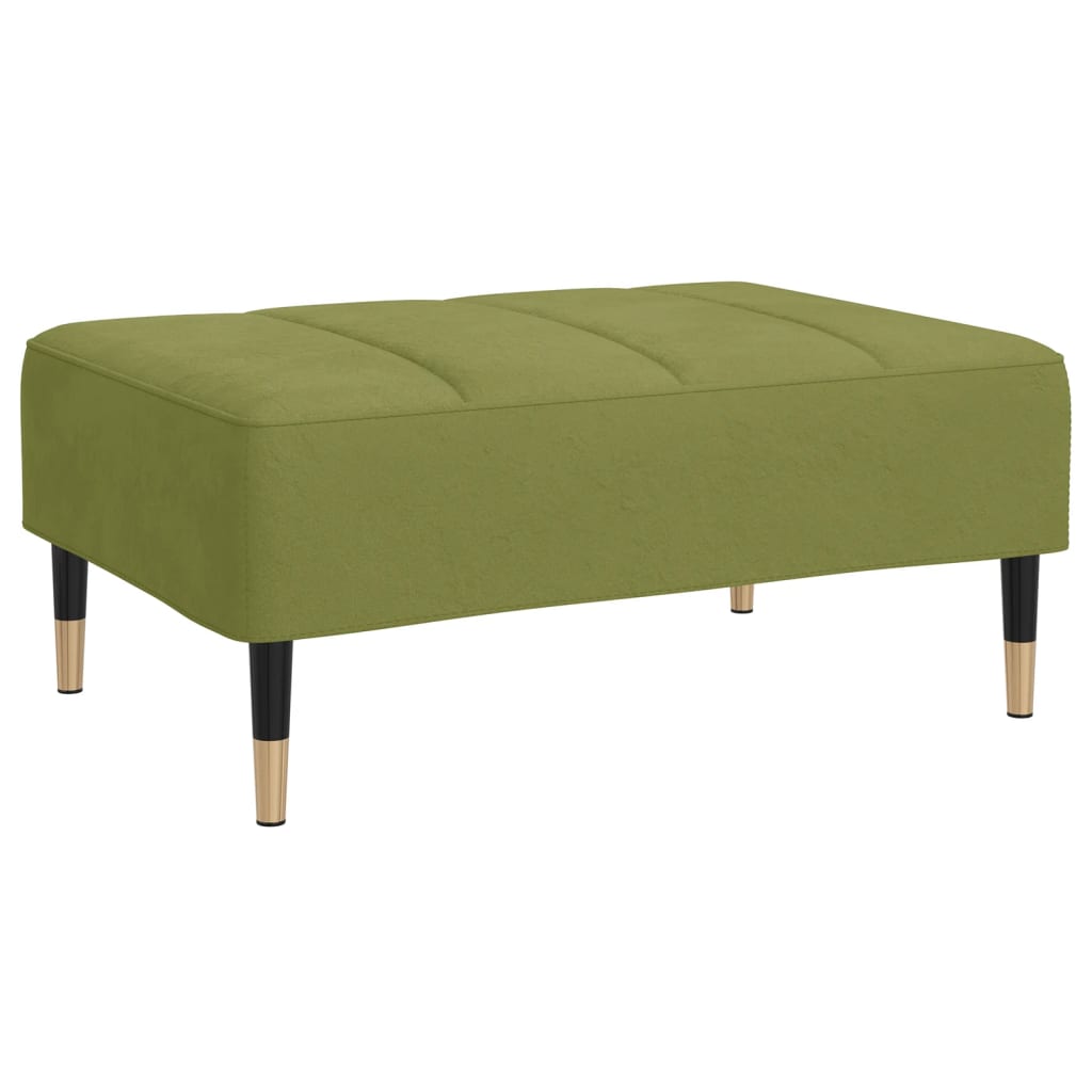 Reposapiés de terciopelo verde claro 78x56x32 cm