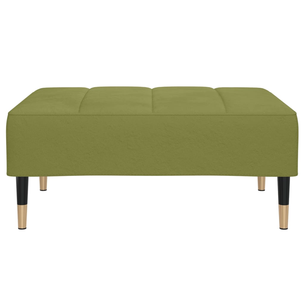 Reposapiés de terciopelo verde claro 78x56x32 cm