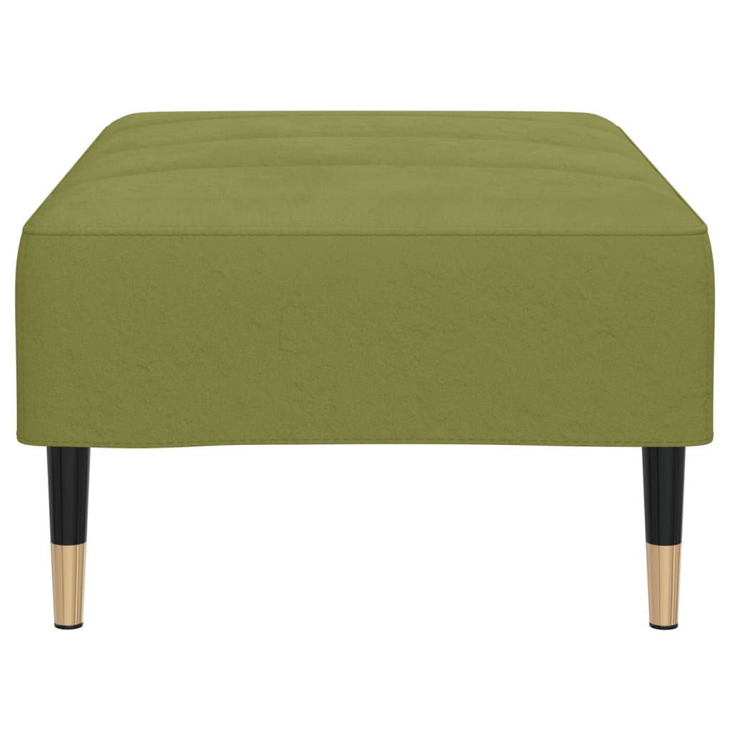 Reposapiés de terciopelo verde claro 78x56x32 cm