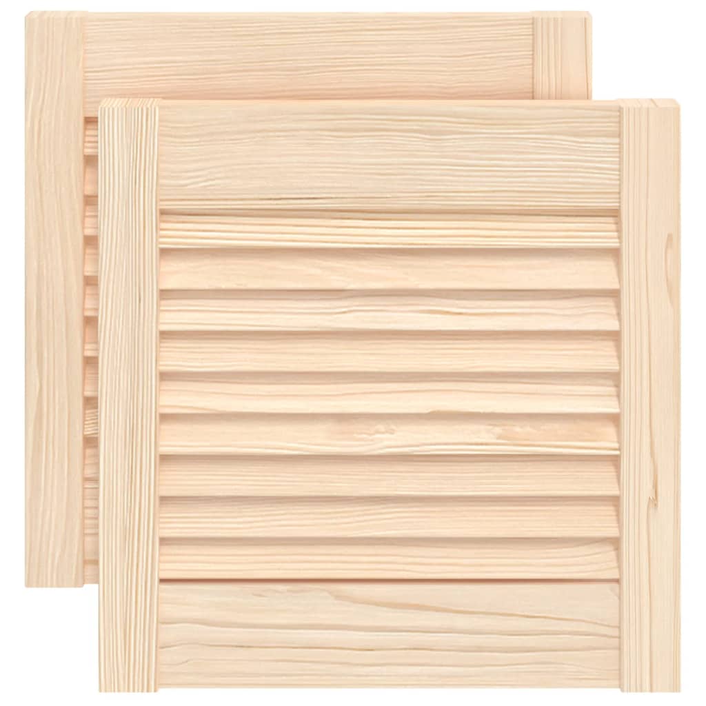 Puerta de armario de lamas 2 uds madera de pino 39,5x39,4 cm