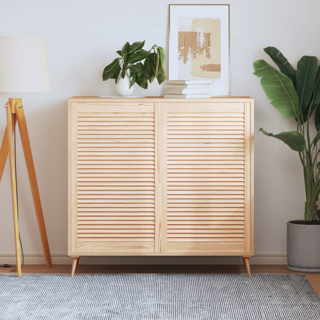 Puerta de armario de lamas 2 uds madera de pino 39,5x39,4 cm