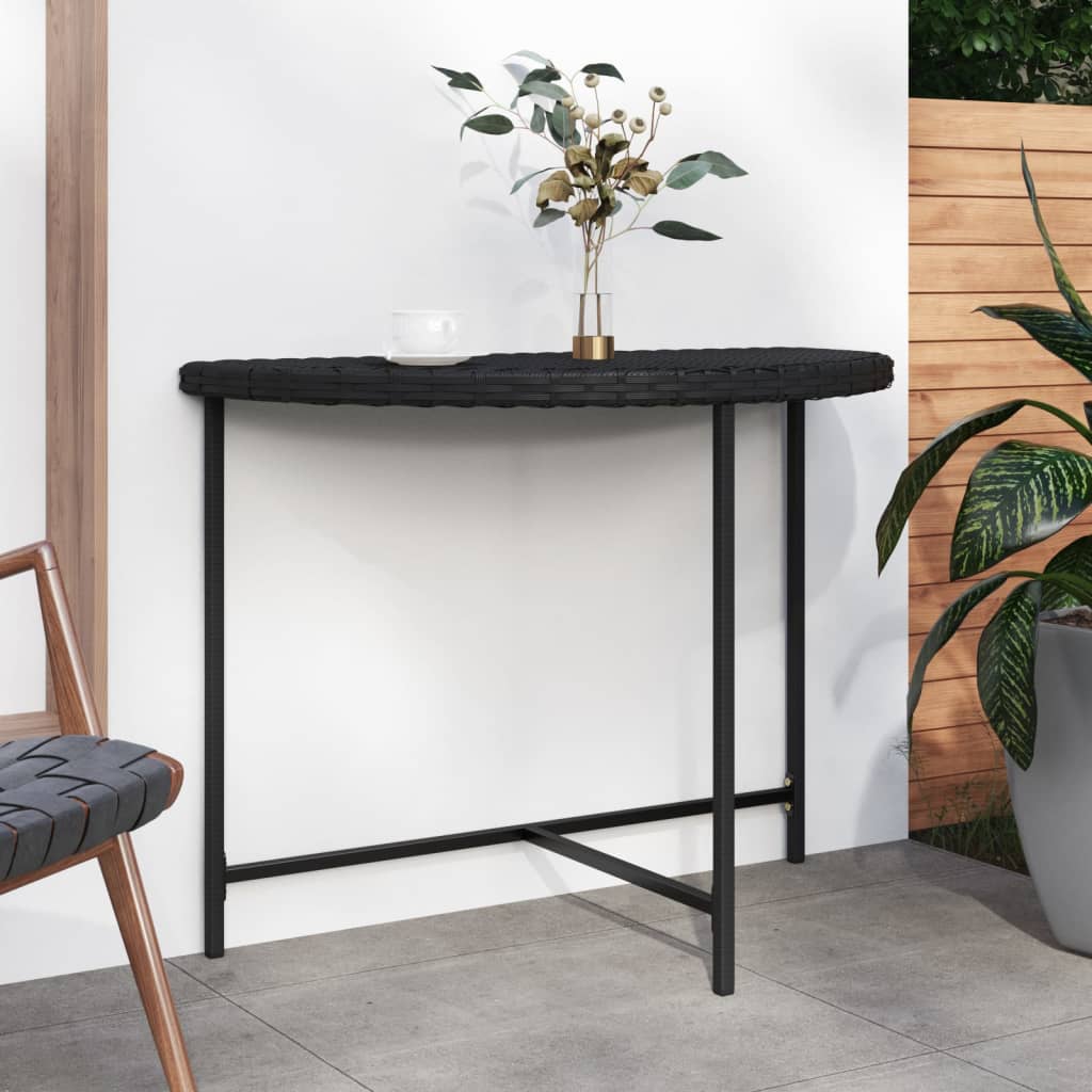 Mesa de jardín de ratán sintético gris 100x50x75 cm