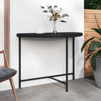 Mesa de jardín de ratán sintético gris 100x50x75 cm