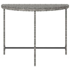 Mesa de jardín de ratán sintético gris 100x50x75 cm
