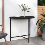 Mesa de jardín de ratán sintético gris 100x50x75 cm