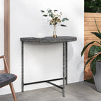 Mesa de jardín de ratán sintético gris 100x50x75 cm