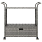 Carrito de bar con cajón ratán sintético gris 100x45x97 cm