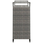 Carrito de bar con cajón ratán sintético gris 100x45x97 cm