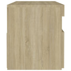 Mesitas de noche con LED 2 uds contrachapada Sonoma 60x35x40 cm