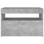 Mesitas de noche LED 2 uds contrachapada hormigón 60x35x40 cm
