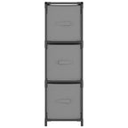 Armario almacenaje de acero con 3 cajones tela gris 34x34x101cm