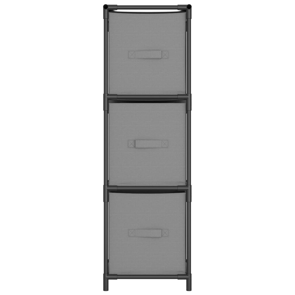 Armario almacenaje de acero con 3 cajones tela gris 34x34x101cm