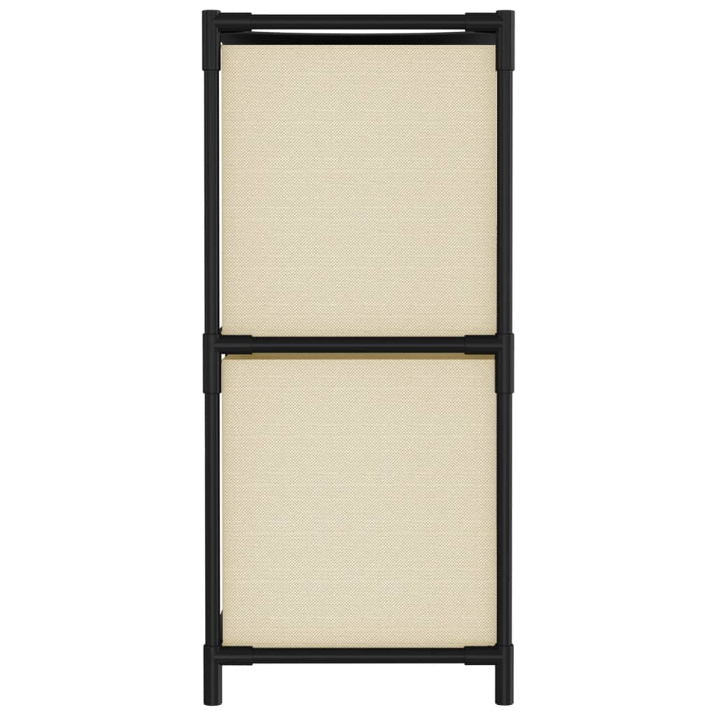 Armario almacenaje de acero con 4 cestas tela crema 63x30x71 cm
