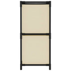 Armario almacenaje de acero con 4 cestas tela crema 63x30x71 cm