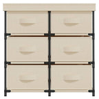 Armario almacenamiento con 6 cajones acero crema 55x29x55 cm