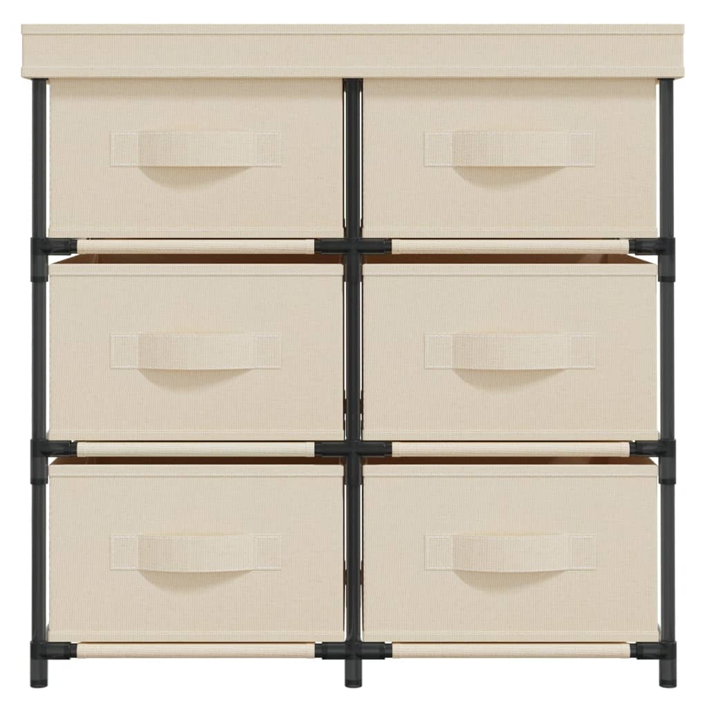 Armario almacenamiento con 6 cajones acero crema 55x29x55 cm