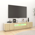 Armario TV con luces LED color roble Sonoma 180x35x40 cm