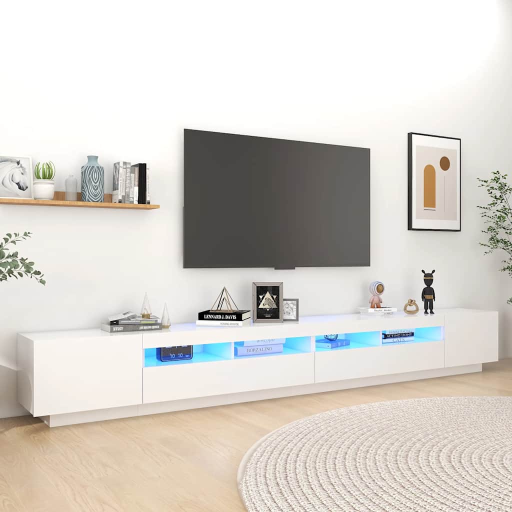 Mueble para TV con luces LED blanco 100x30x30 cm
