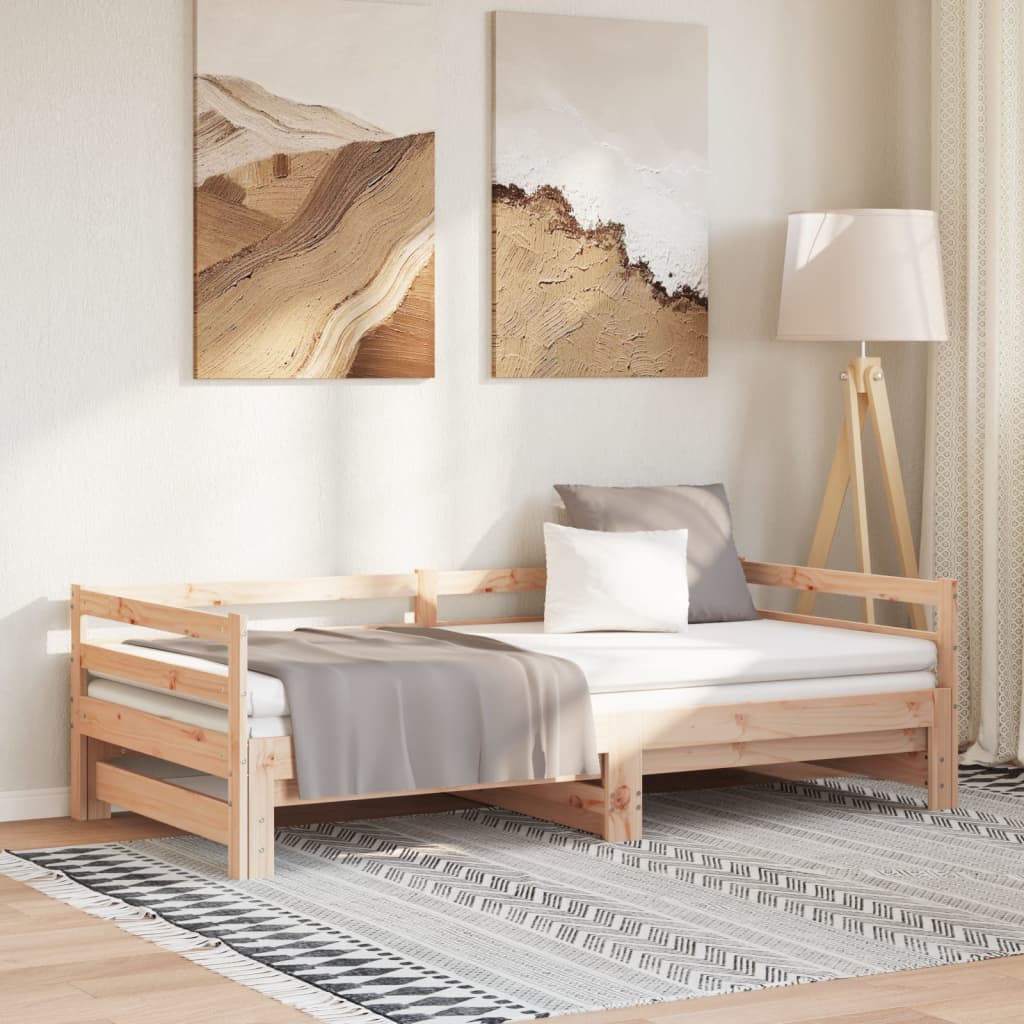 Sofá cama de 3 plazas sin colchón blanco 90x200 cm