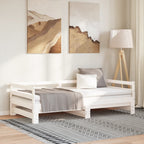 Sofá cama de 3 plazas sin colchón blanco 90x200 cm