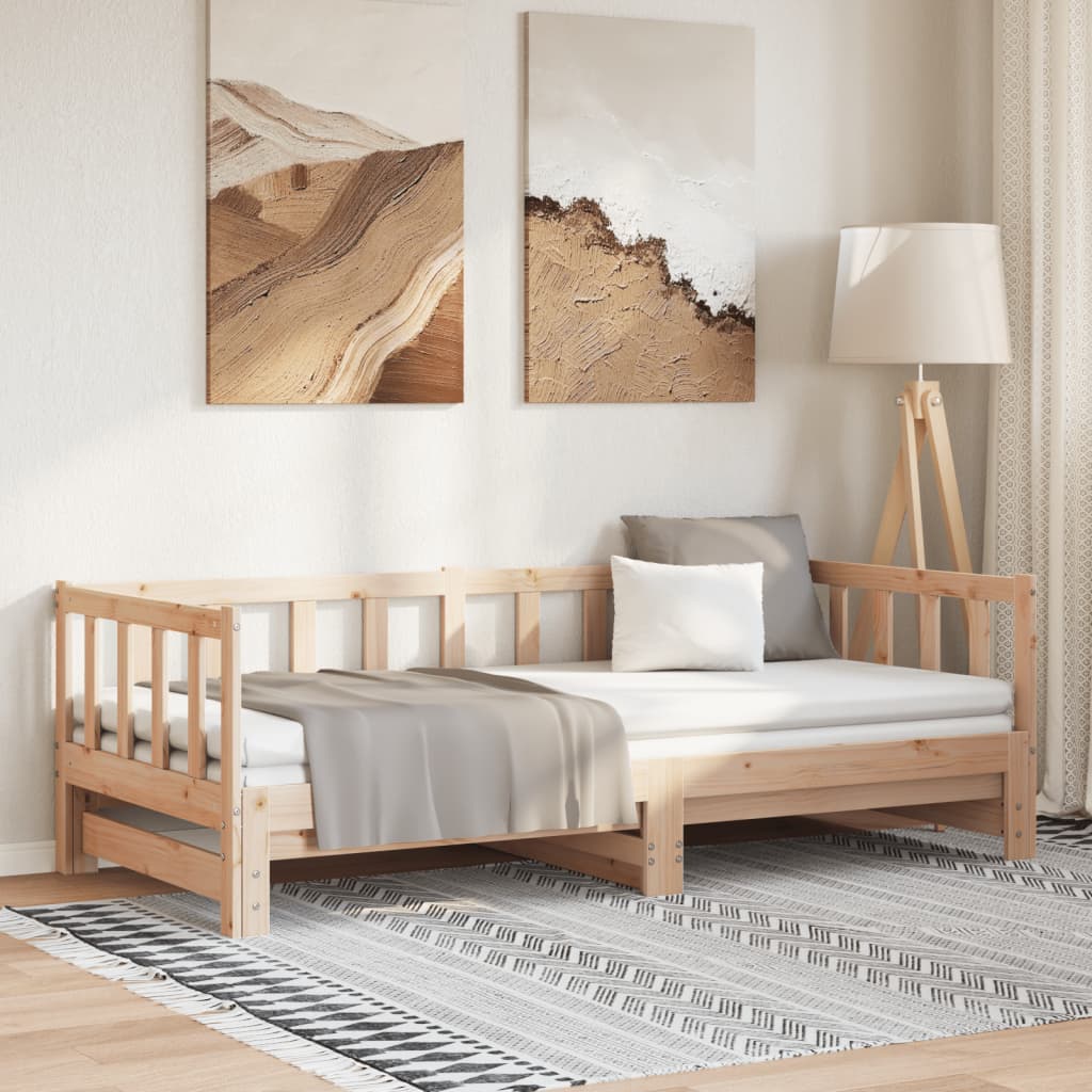 Sofá cama de 3 plazas sin colchón blanco 90x200 cm