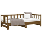 Sofá cama extraíble madera de pino marrón miel 2x(90x200) cm