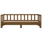 Sofá cama extraíble madera de pino marrón miel 2x(90x200) cm