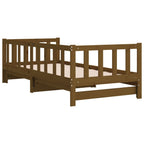 Sofá cama extraíble madera de pino marrón miel 2x(90x200) cm