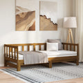 Sofá cama extraíble madera de pino marrón miel 2x(90x200) cm