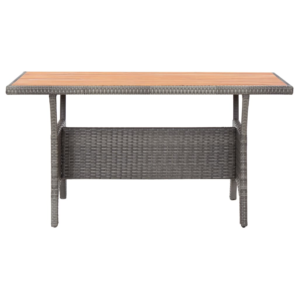 Mesa de jardín de madera maciza de acacia gris 120x70x66 cm