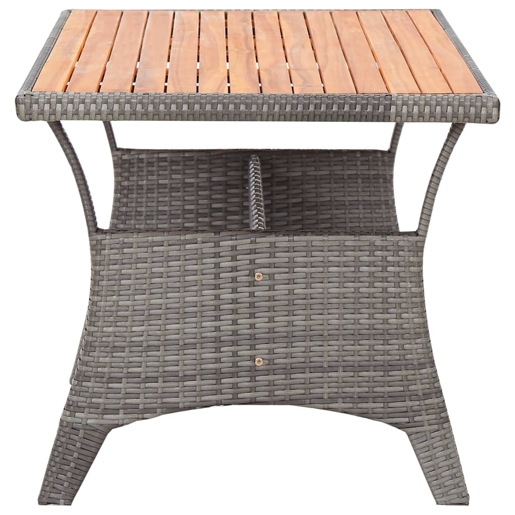 Mesa de jardín de madera maciza de acacia gris 120x70x66 cm