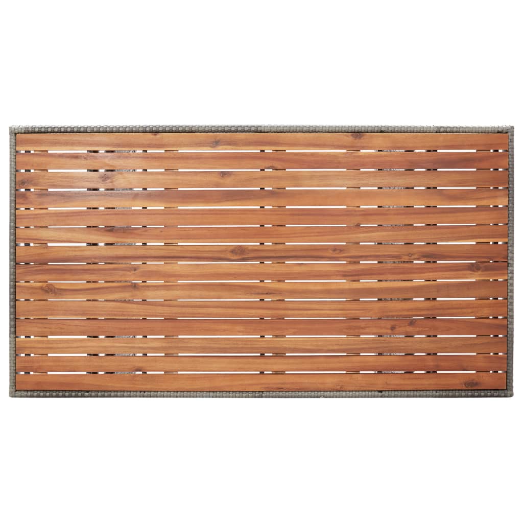 Mesa de jardín de madera maciza de acacia gris 120x70x66 cm